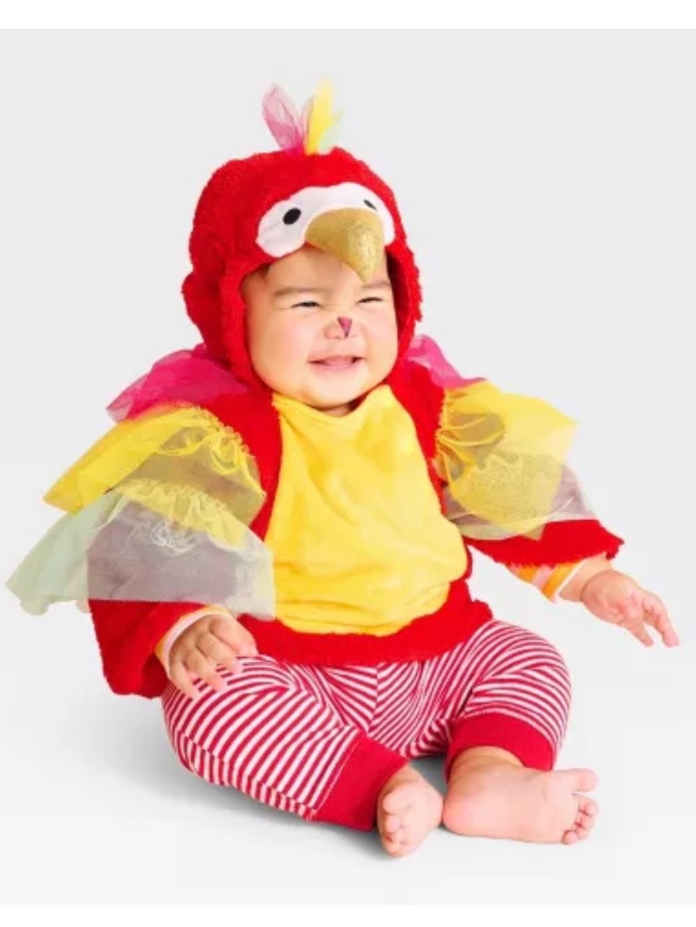 Hyde & Eek Red Parrot Baby Kids Costume with Colorful Wing Accents 0-6 Months
